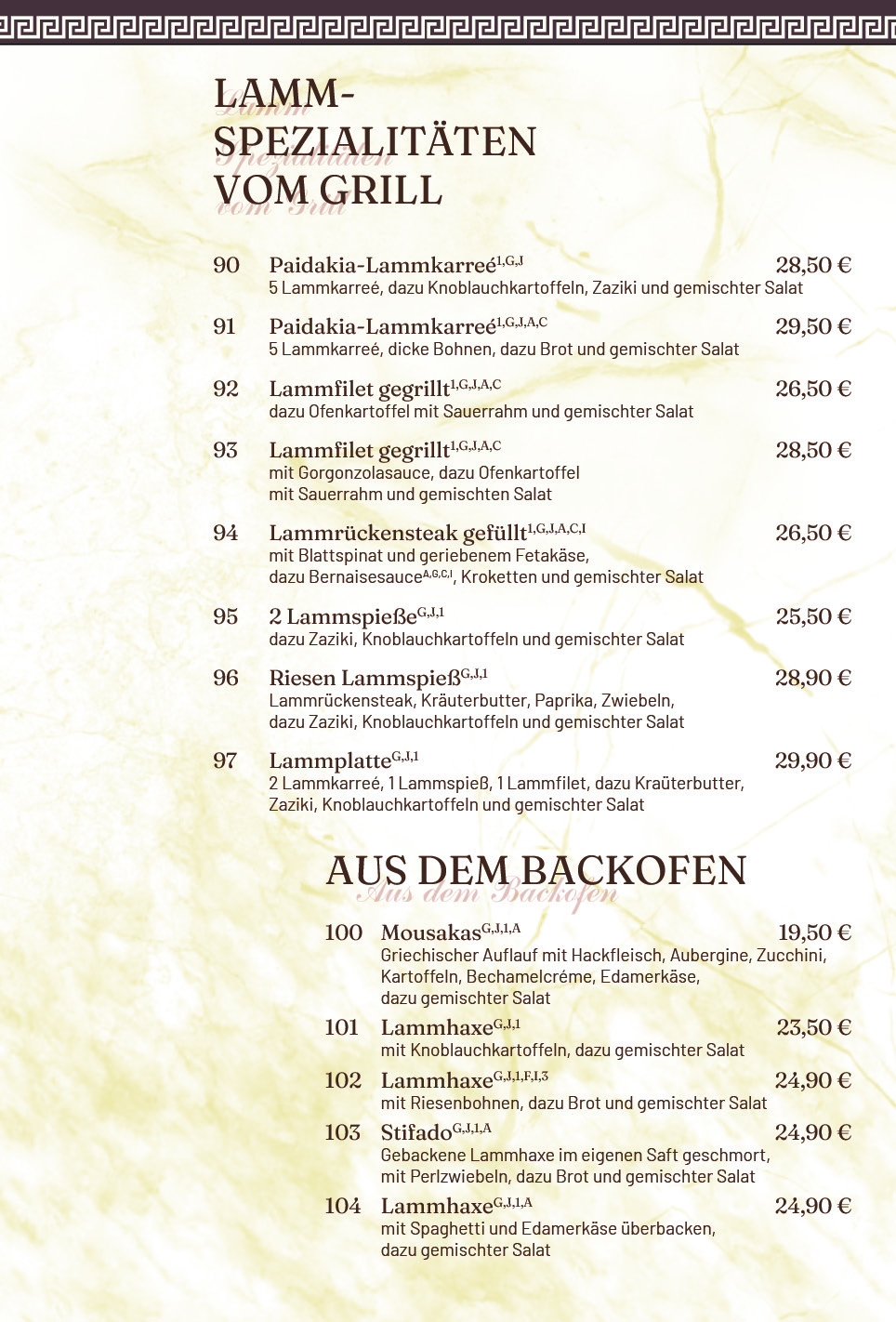Restaurant Meteora Berlin - Pankow Speisekarte 7