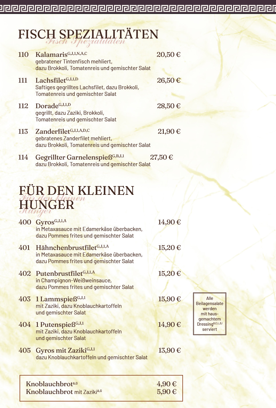 Restaurant Meteora Berlin - Pankow Speisekarte 8